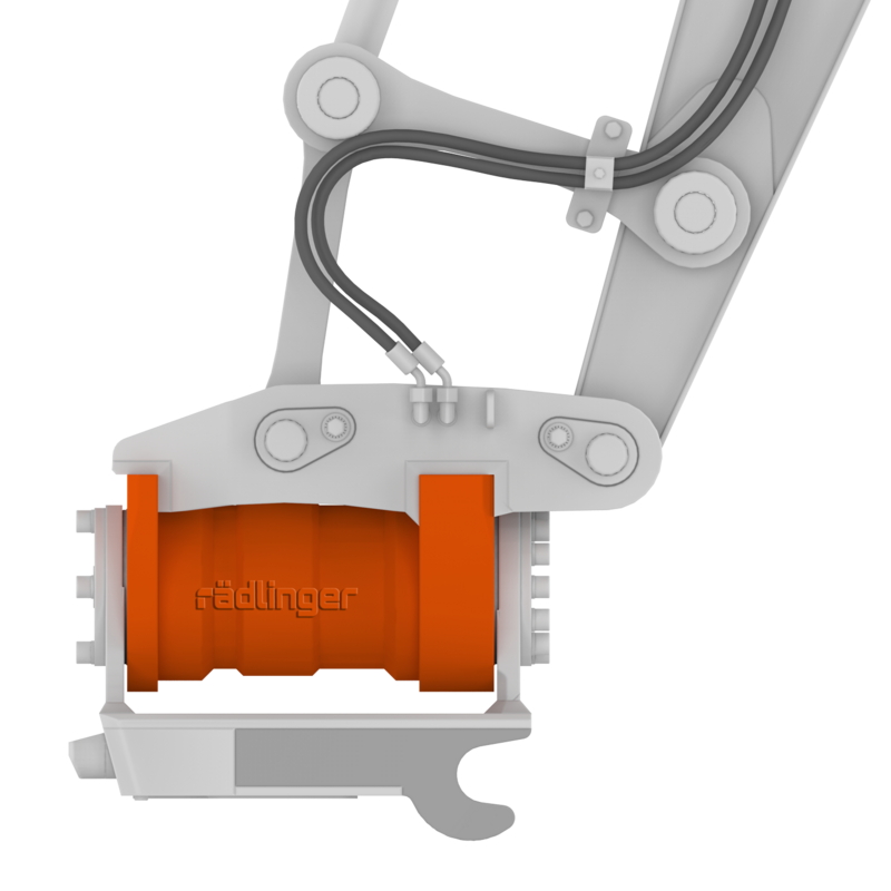 Hydraulic package for outside hosing of the Rädlinger Tilt 90